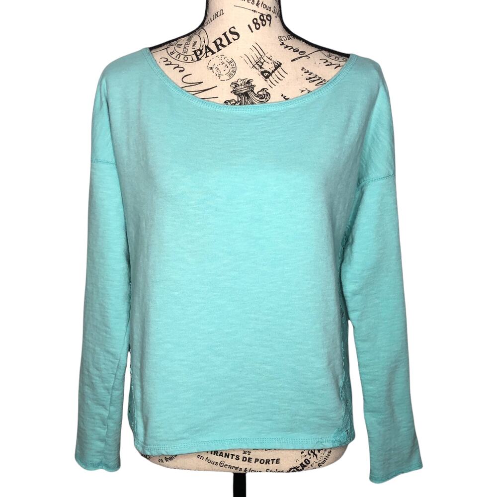Aeropostale (M) Crew Neck Long Sleeve Sheer Lace Detailed Back Teeaero